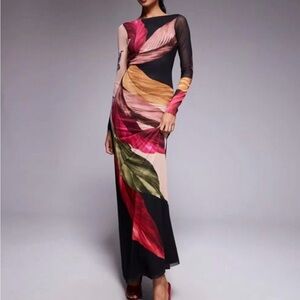 AFRM Multicolor Backless Maxi Dress Size: XL NWT Stunning Resort Wear Vacation